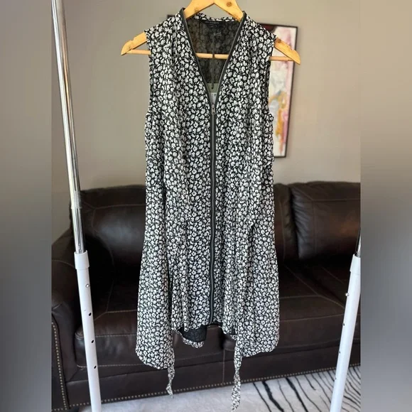Allsaints Floral Jayda Scatter Dress Zip Front Women's Size Small NWT - Picture 7 of 11